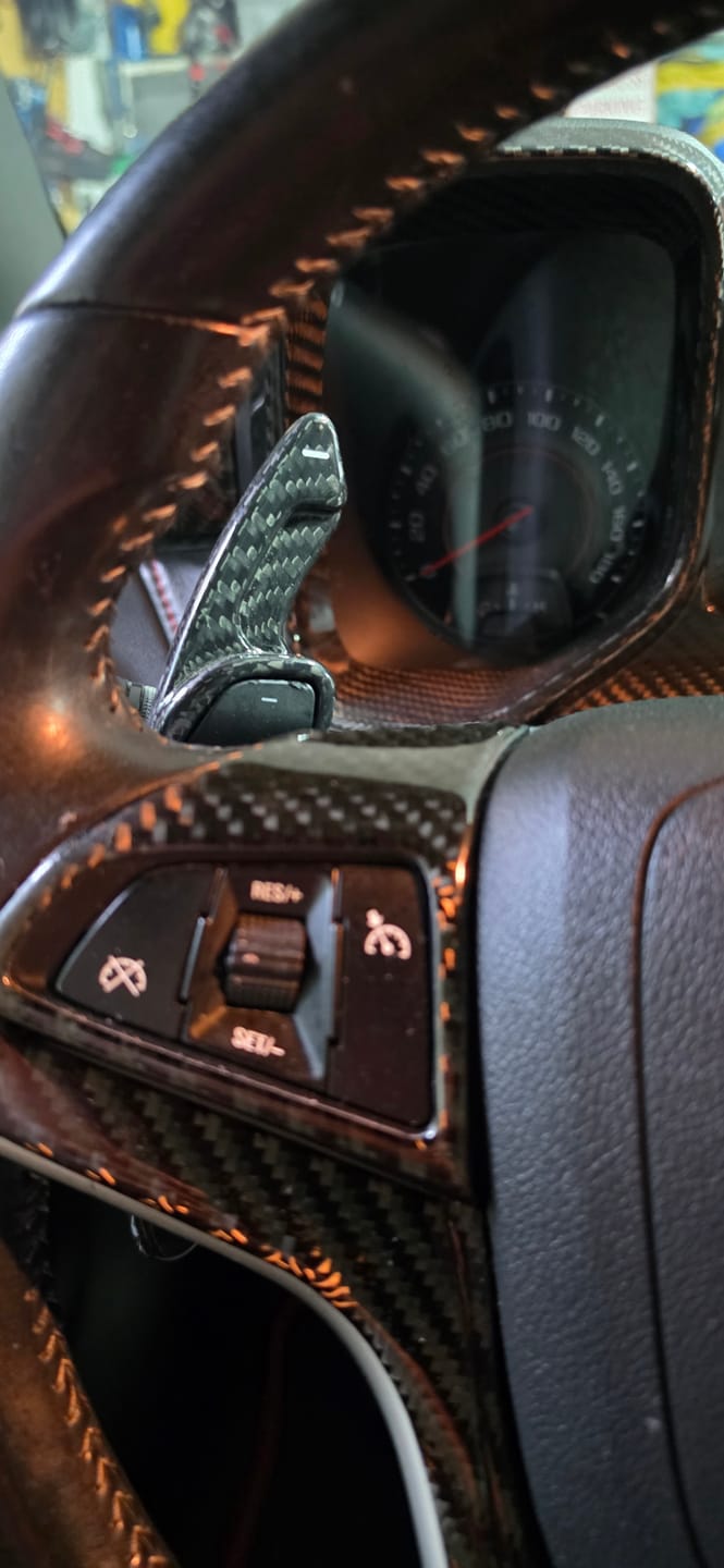 Customer photo review of Real Carbon Fiber Paddle Shifter Extensions | 2012-2015 Chevy Camaro (5th Gen)