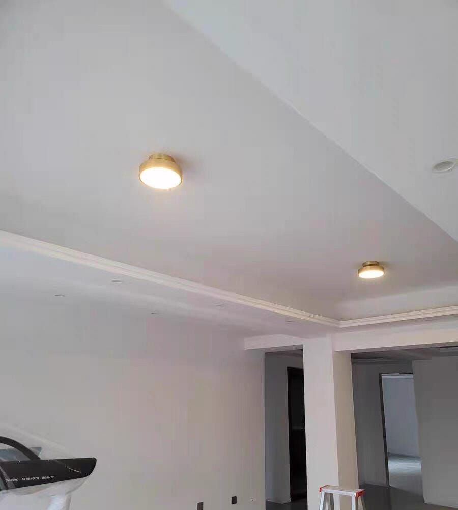 Customer photo review of Brass Ceiling Light, Head Rotates 45°, Integrated LED