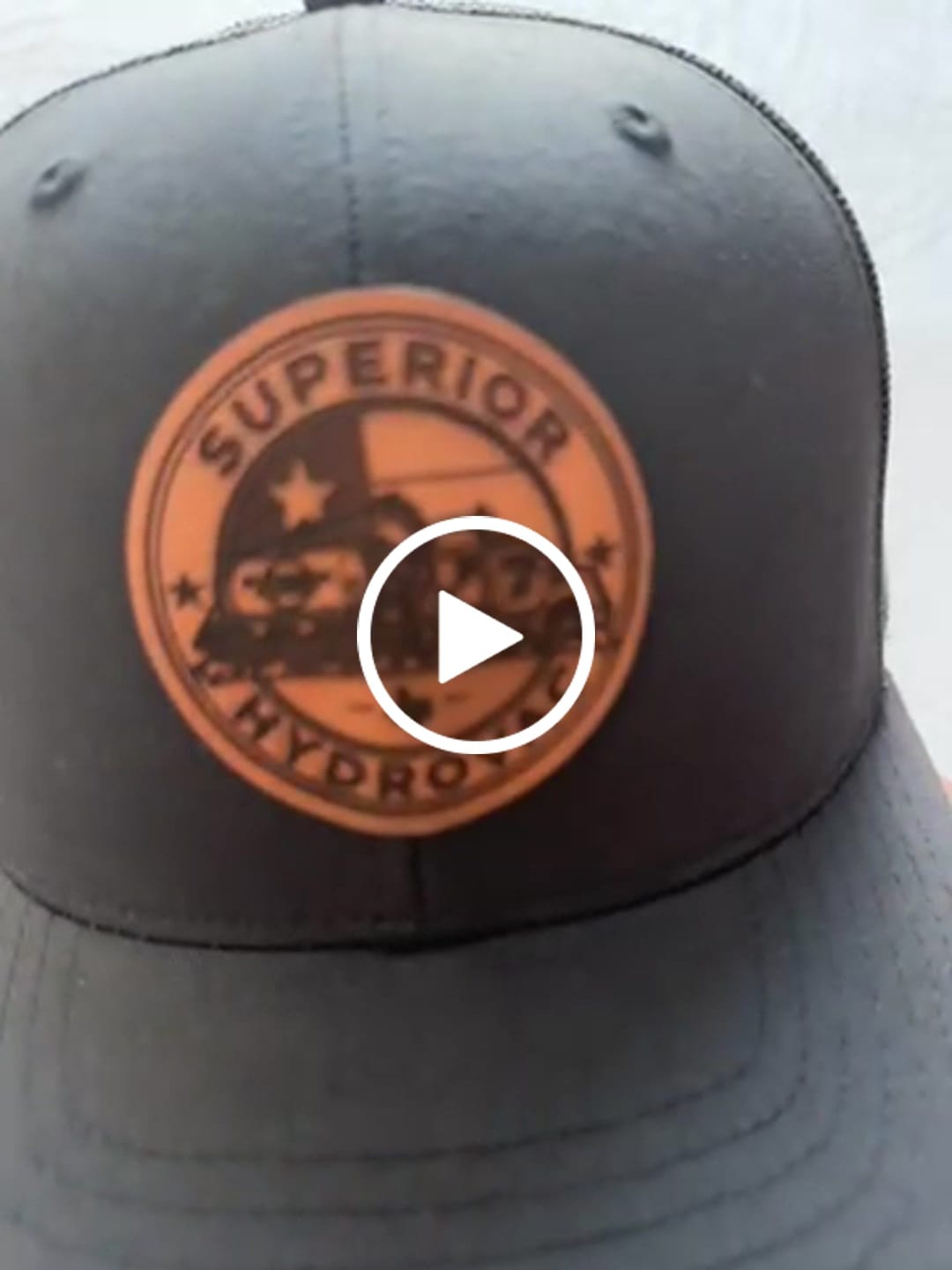 Customer video review of Custom Leather Patch Trucker Hat - Richardson 112