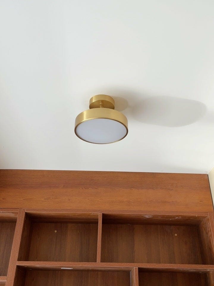 Customer photo review of Brass Ceiling Light, Head Rotates 45°, Integrated LED