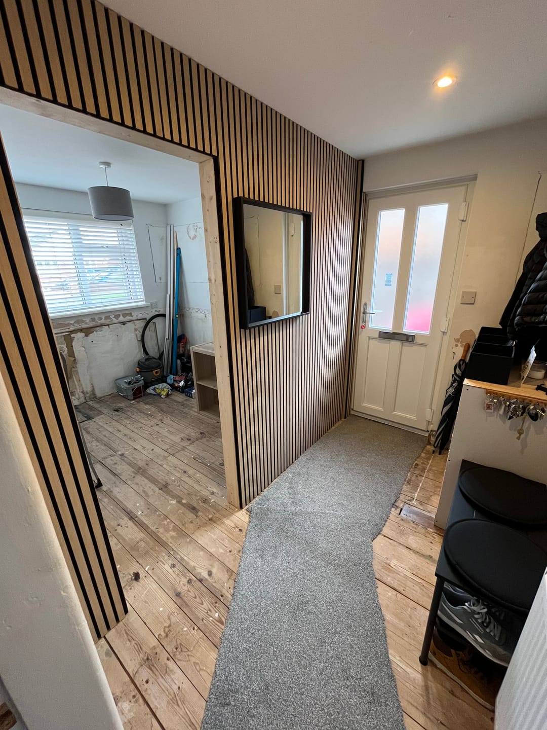 Customer photo review of Acoustic Slat Wall Panels Wooden Decorative Wall Panels Natural Oak Premium 2.4m x 0.6m