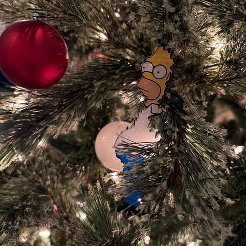 Customer photo review of Homer Hanging Christmas Tree Decoration