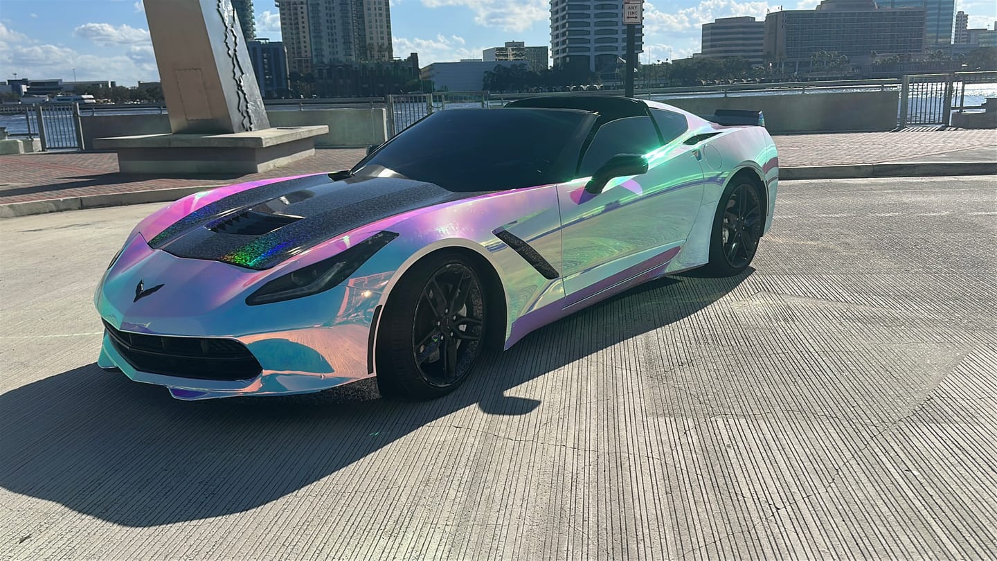 Customer photo review of Opal Chrome White Vinyl Wrap (Non-Stretchable)