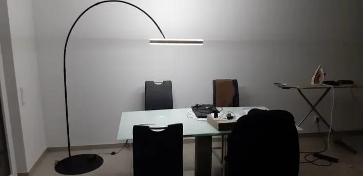 Customer photo review of Arc Floor Lamp, Double Ring Head, Curved Aluminium Arm, LED