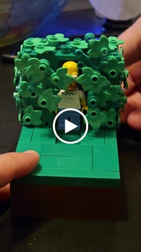 Customer photo review of Buildable Homer in the Bushes Display Set