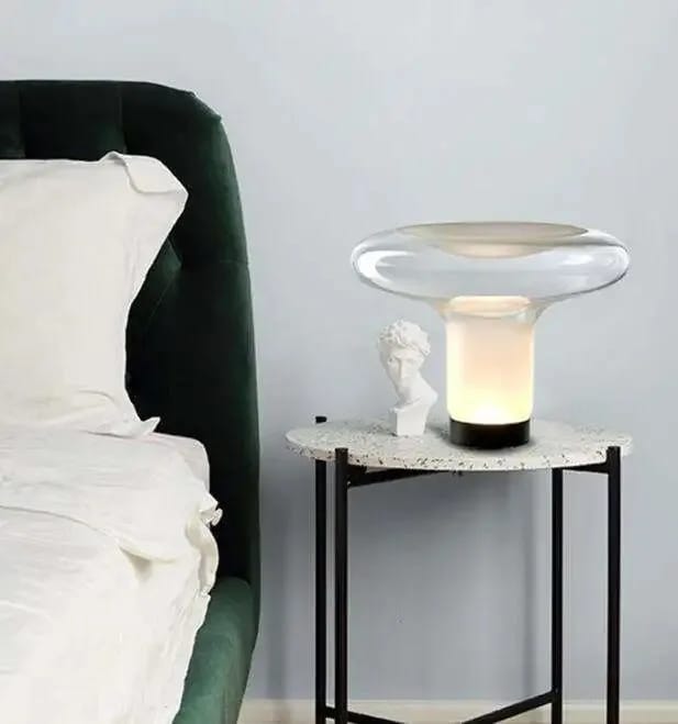 Customer photo review of Blown Glass Mushroom Table Lamp, Frosted Glow, Plug In, 43 cm