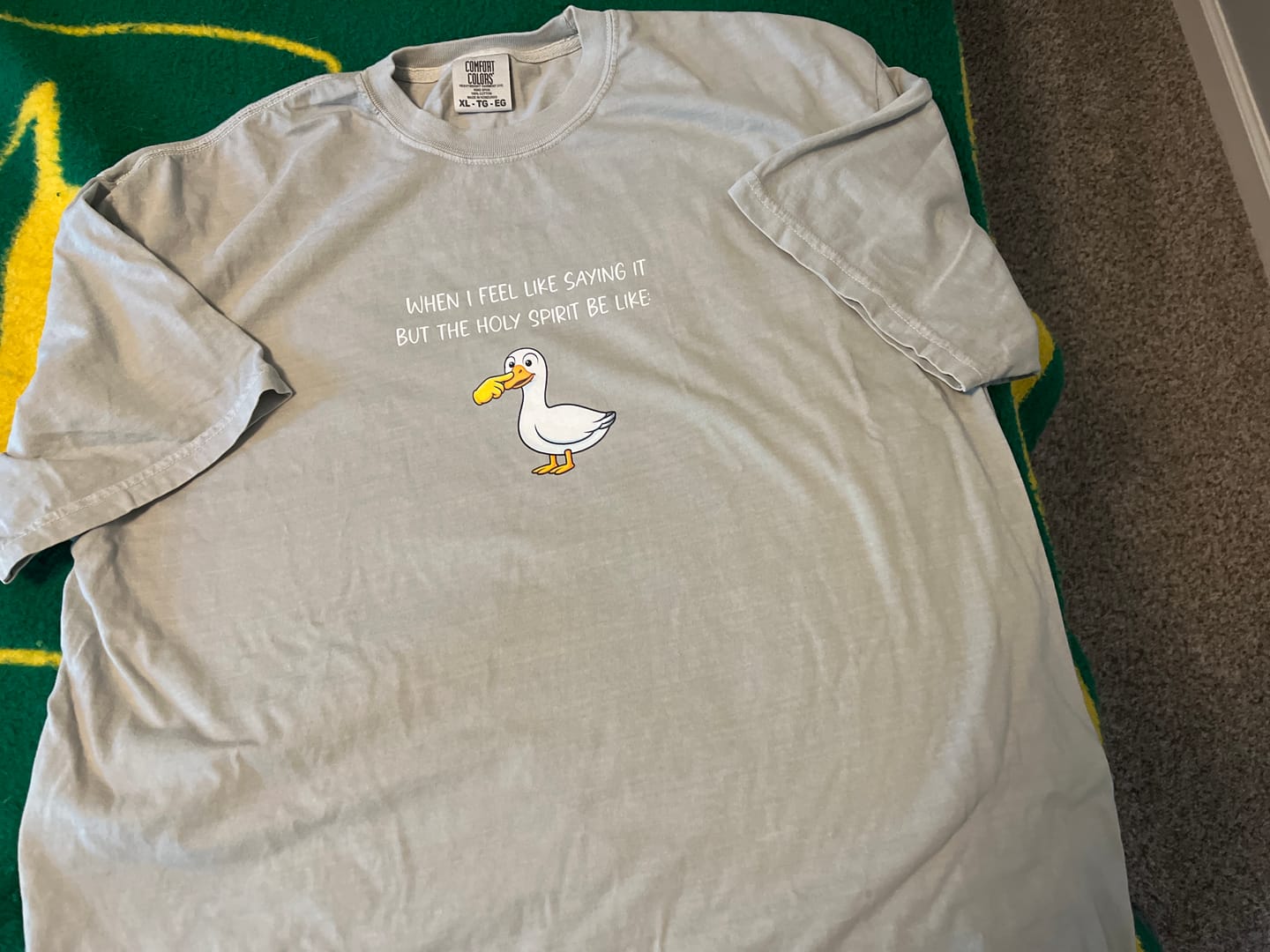 Customer photo review of Holy Spirit Check T-shirt