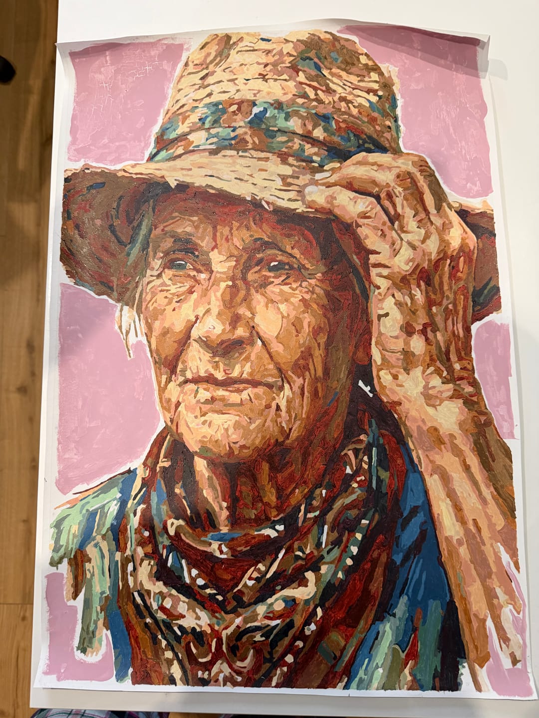 Customer photo review of Rustic Farmer Portrait (Paint by Numbers)