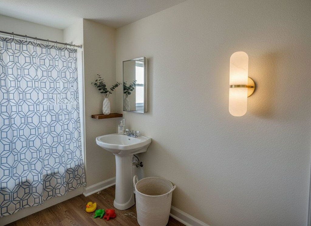 Customer photo review of Slim Alabaster Wall Light, Brass Backplate, Wall Sconce, 33 cm