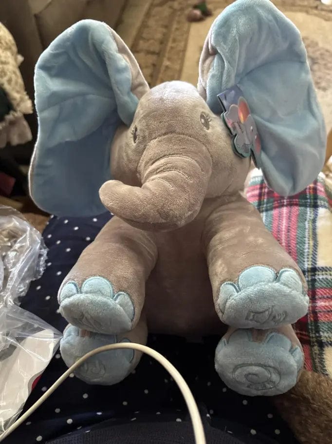 Customer photo review of PeekabooPal™ Ellie – The Singing Peekaboo Elephant Plush
