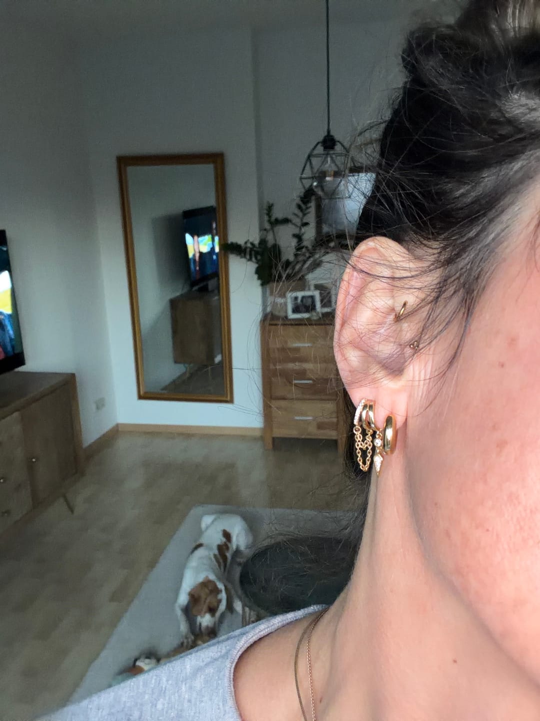 Customer photo review of Palma Illusion Earrings
