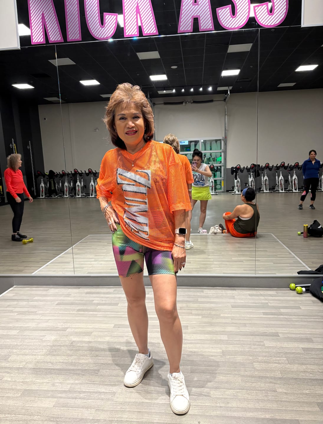 Customer photo review of Electric Feel High Waisted Biker Shorts