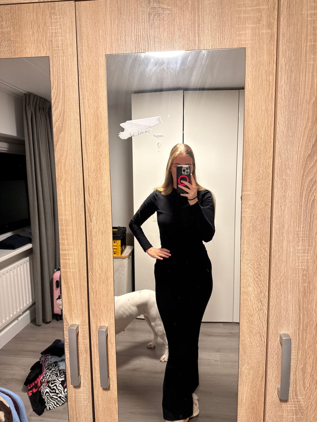 Customer photo review of Fitted Flare Pants | Black