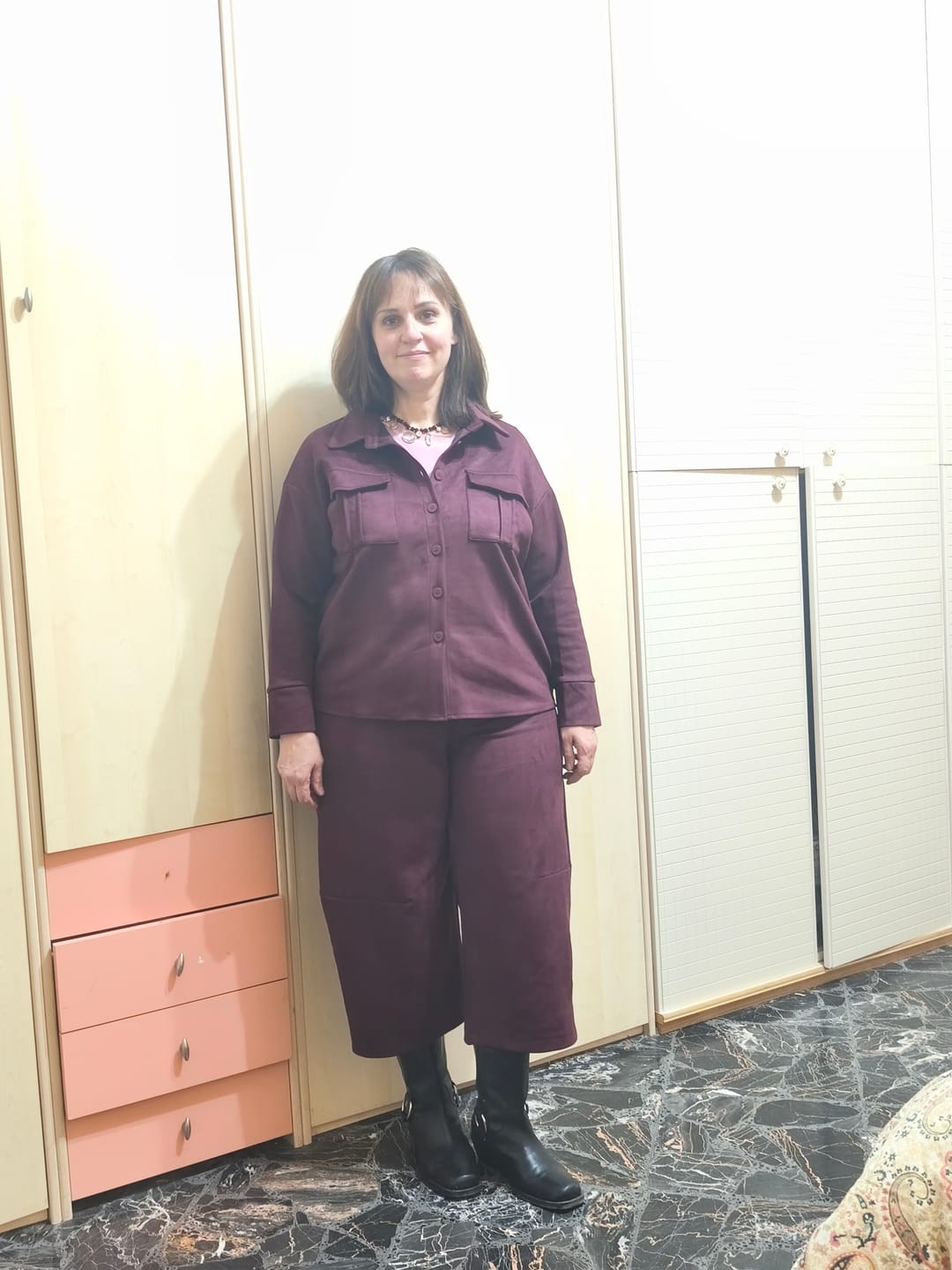 Customer photo review of CAMICIA BIBI BURGUNDY