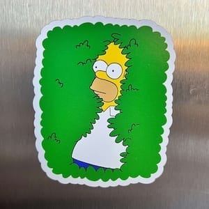 Customer photo review of Homer Bushes Meme Waterproof Sticker
