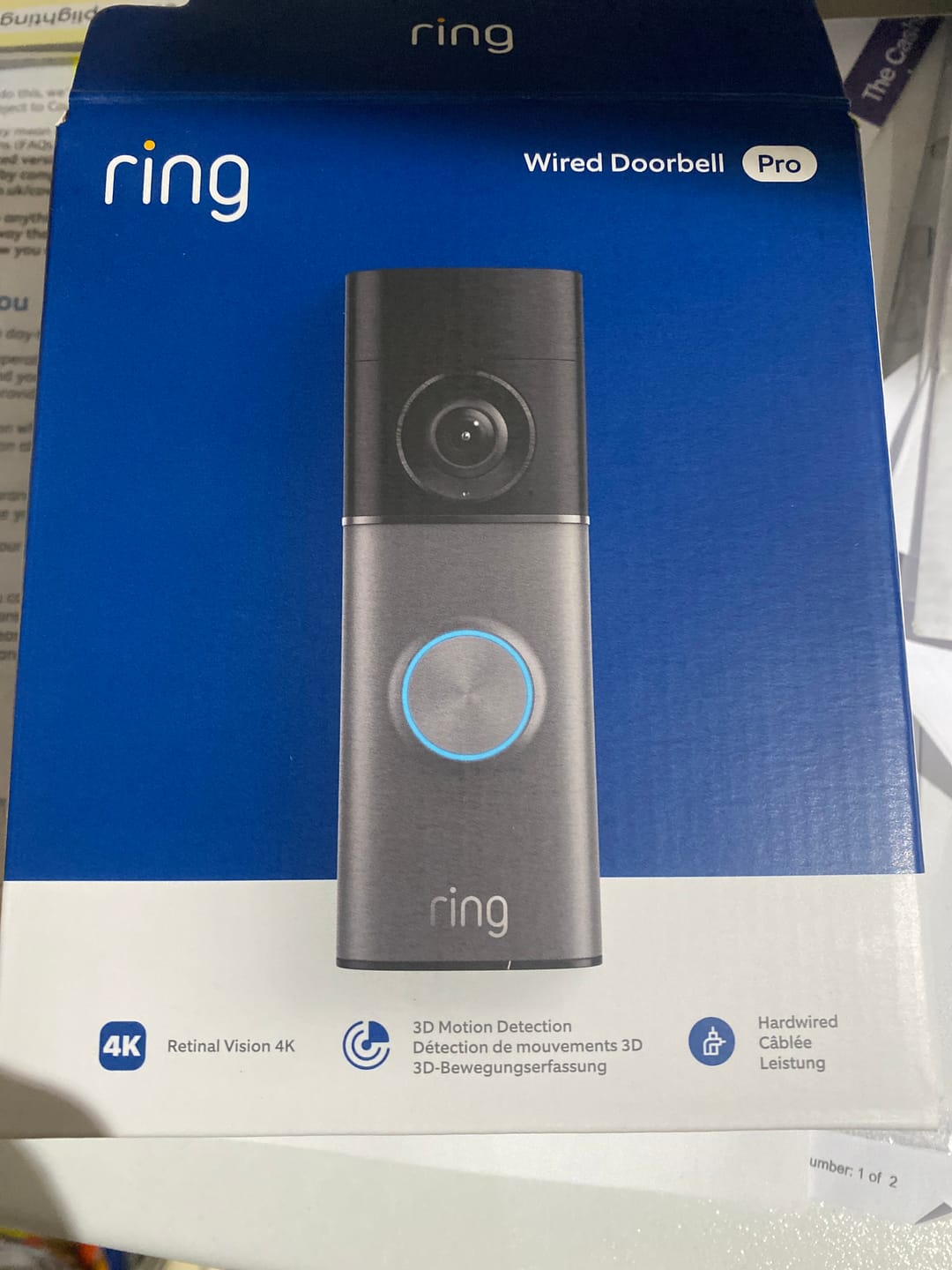 Customer photo review of Ring Video Doorbell Pro 3rd Gen Wired 4K with DIN Rail Adaptor (Deep Silver)