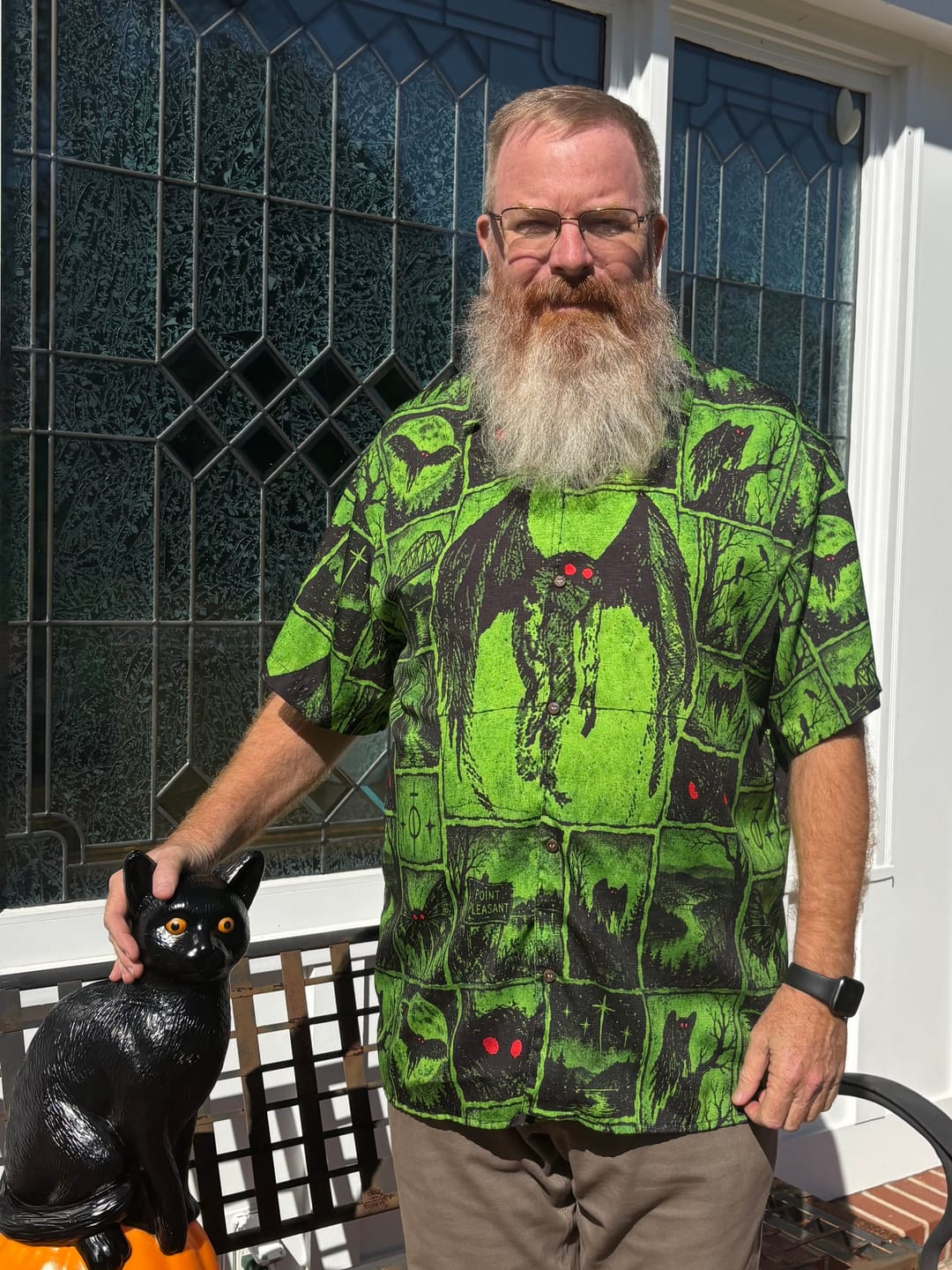 Customer photo review of MOTHMAN CRIMSON OMEN PATCHWORK CAMP SHIRT  - TLTW1009261