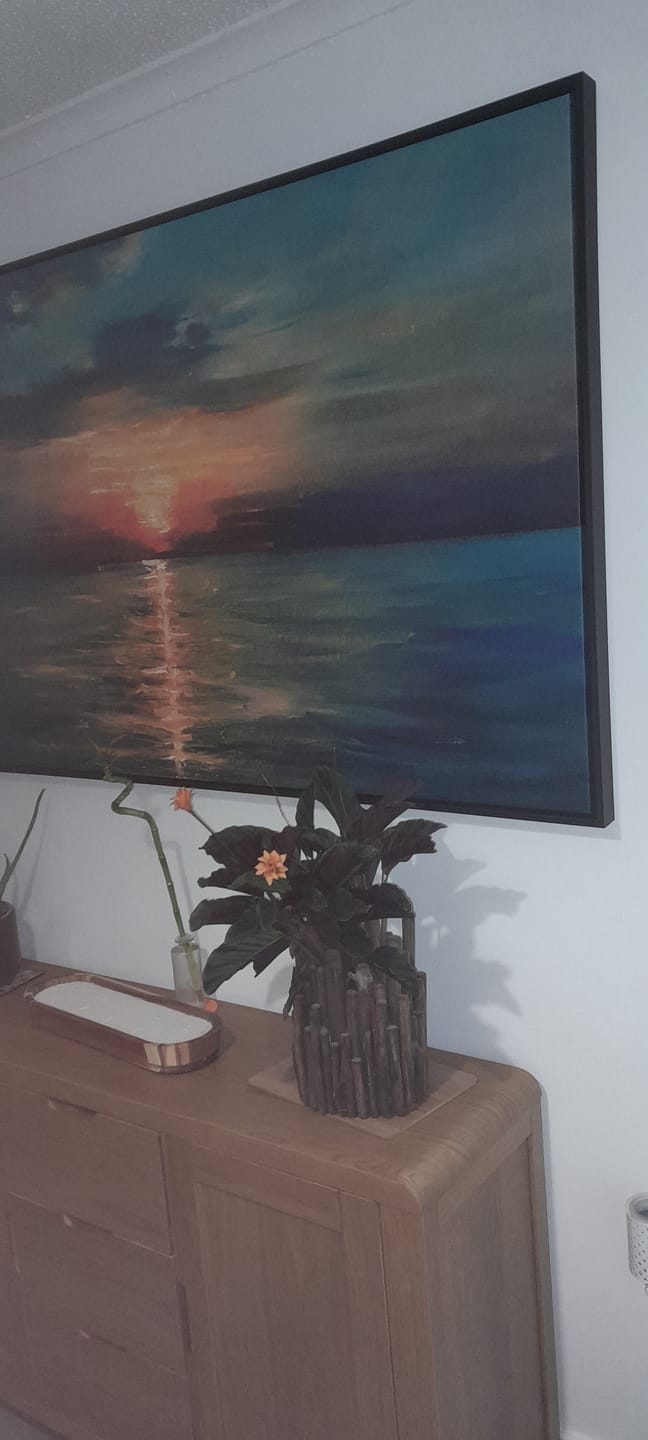 Customer photo review of Sunrise Over The Sea Canvas Print