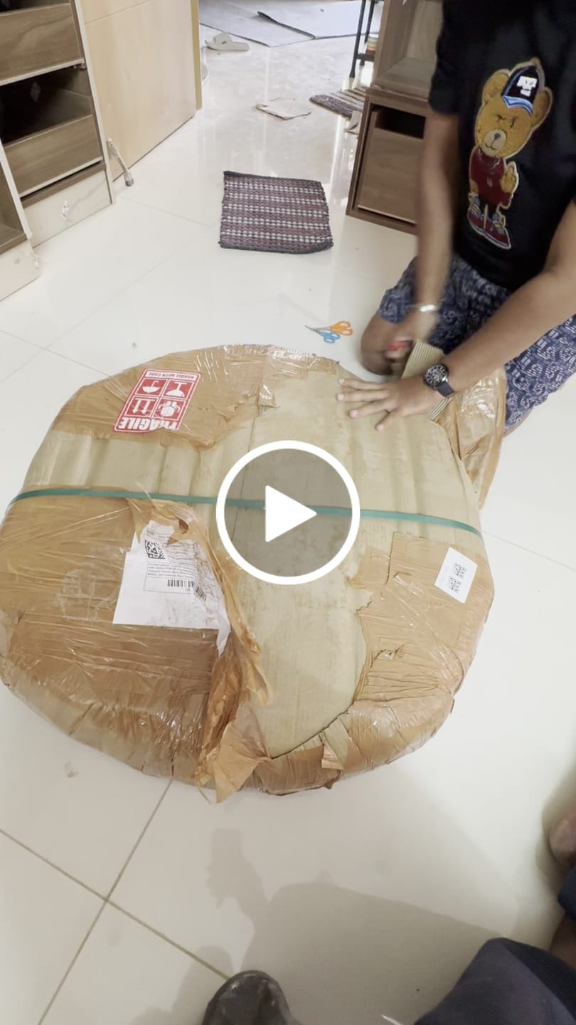 Customer video review of Kamadhenu Cow & Calf with Kalpavriksha Round Mural - 2.5ft