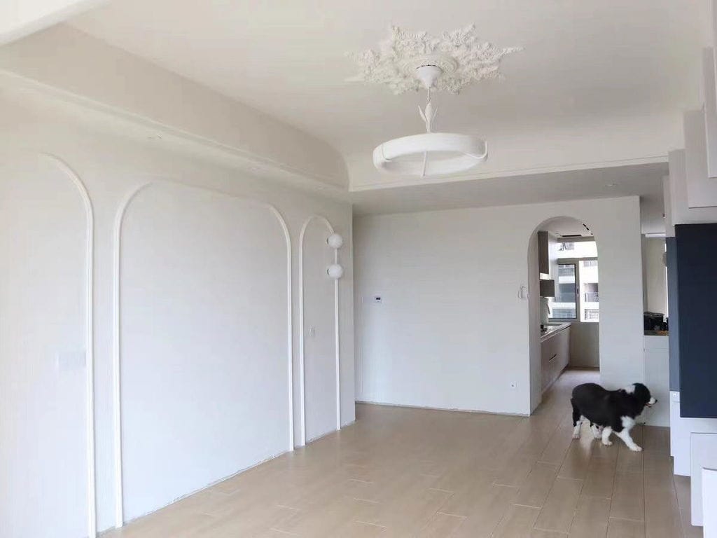 Customer photo review of Carved Plaster Chandelier, White Plaster and Metal, Integrated LED