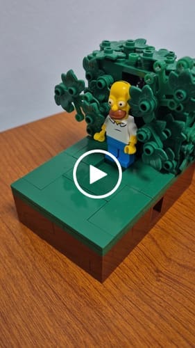 Customer photo review of Buildable Homer in the Bushes Display Set