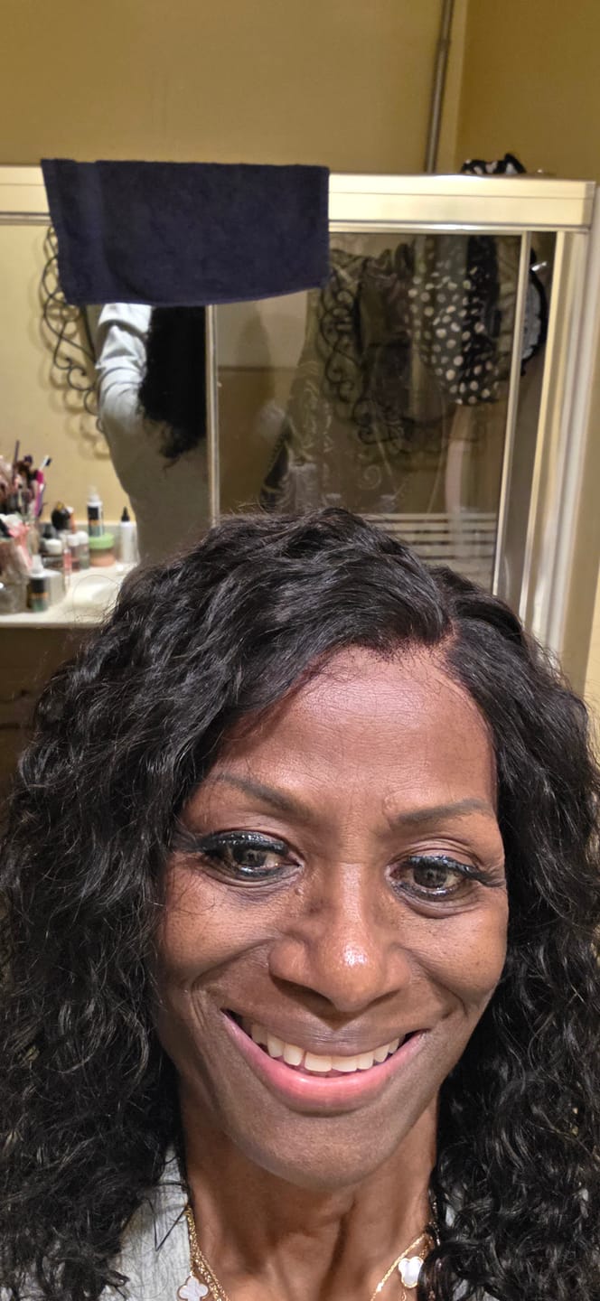 Customer photo review of Wavymy Deep Wave Bob Wig Wear & Go Dome Cap Glueless 7x5 Lace Wig Pre-everything Human Hair 180% Density