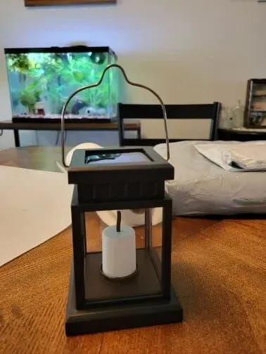 Customer photo review of Solar Lantern, Outdoor Garden Light with Handle, Black, IP65