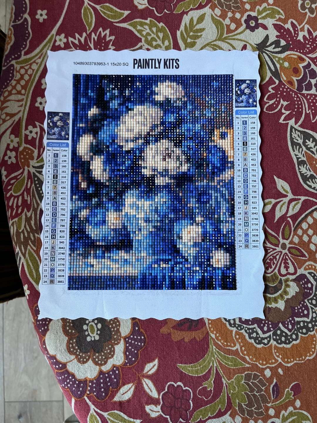 Customer photo review of Peonies in Blue Porcelain (Diamond Painting)