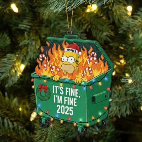 Customer photo review of Homer Dumpster Fire Christmas Tree Ornament