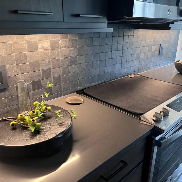 Customer photo review of Dark Handmade Ceramic Spoon Rest