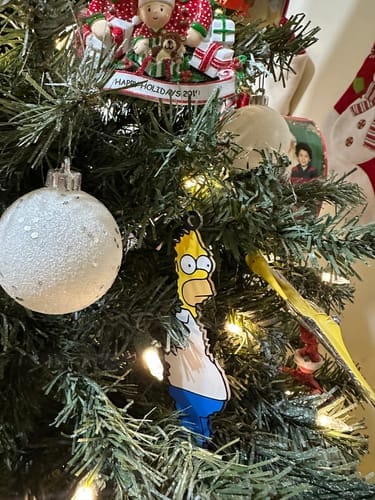 Customer photo review of Homer Hanging Christmas Tree Decoration