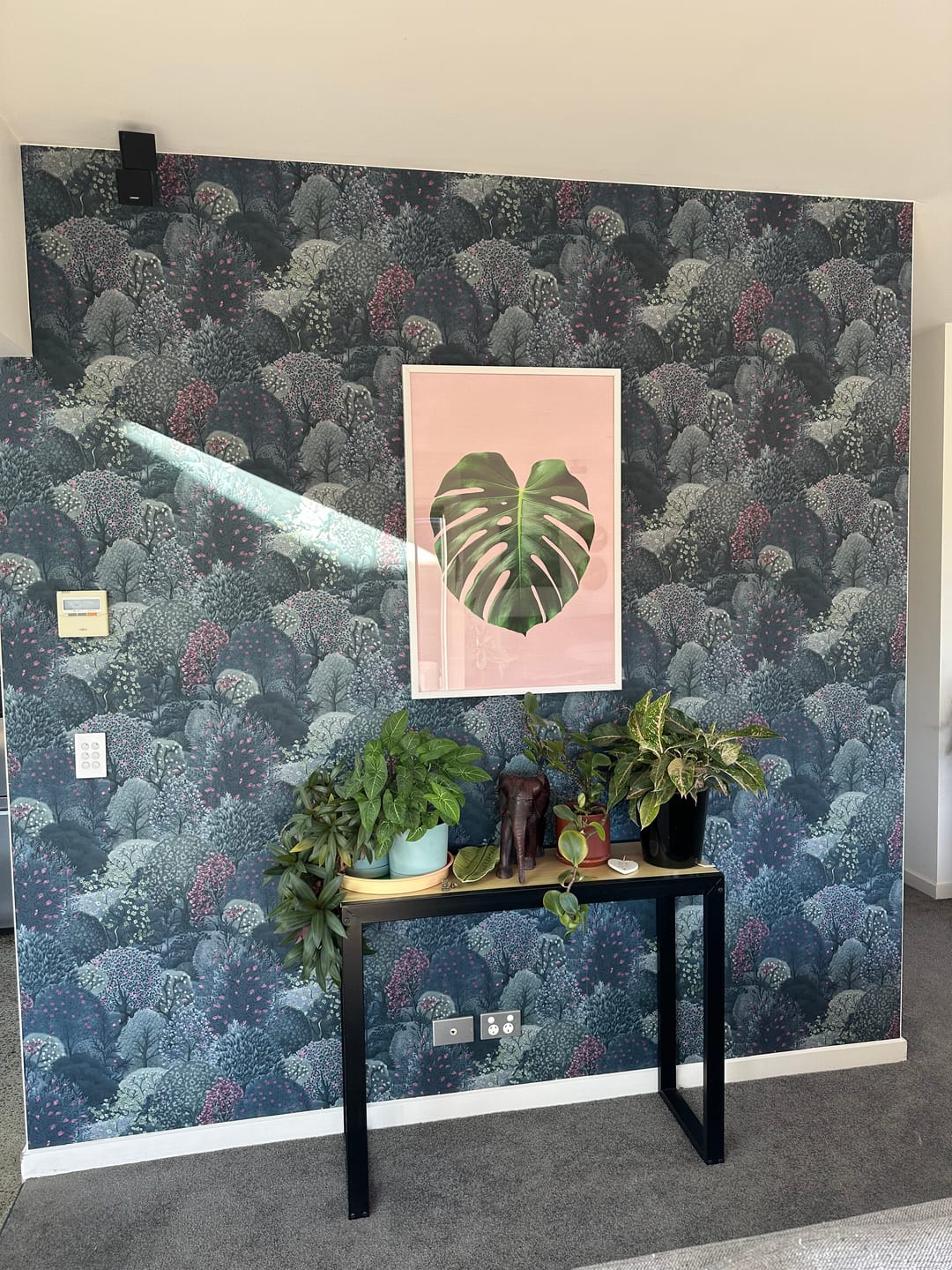 Customer photo review of Arboretum Garden Wallpaper – Navy/Berry