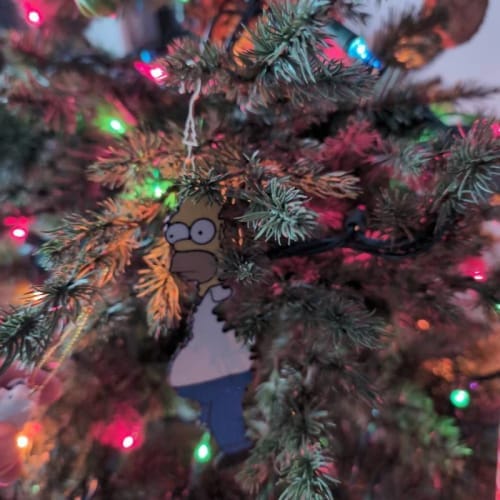 Customer photo review of Homer Hanging Christmas Tree Decoration