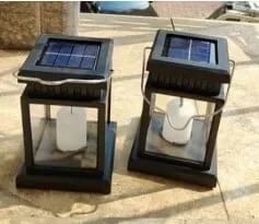 Customer photo review of Solar Lantern, Outdoor Garden Light with Handle, Black, IP65