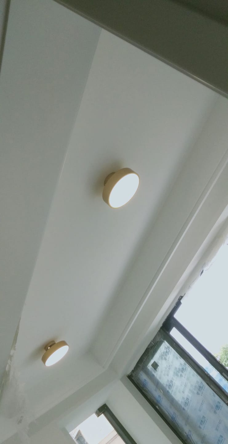 Customer photo review of Brass Ceiling Light, Head Rotates 45°, Integrated LED