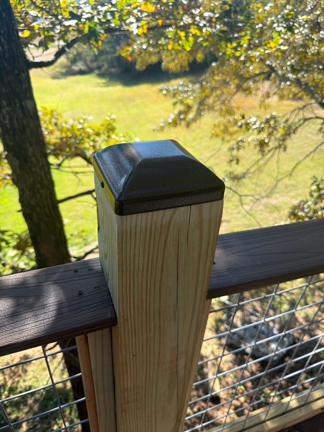 Customer photo review of Heavy Duty Domed Steel Post Cap (Multiple Post Sizes Available)
