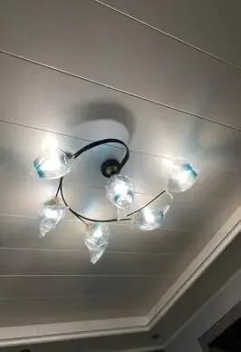 Customer photo review of Curved Arm Semi Flush Ceiling Light, 4 or 6 Glass Shades, 75–88 cm
