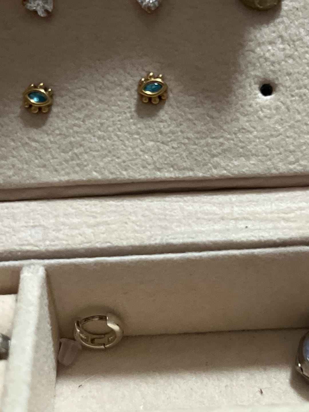 Customer photo review of Francesca Gold Crystal Stud Earrings