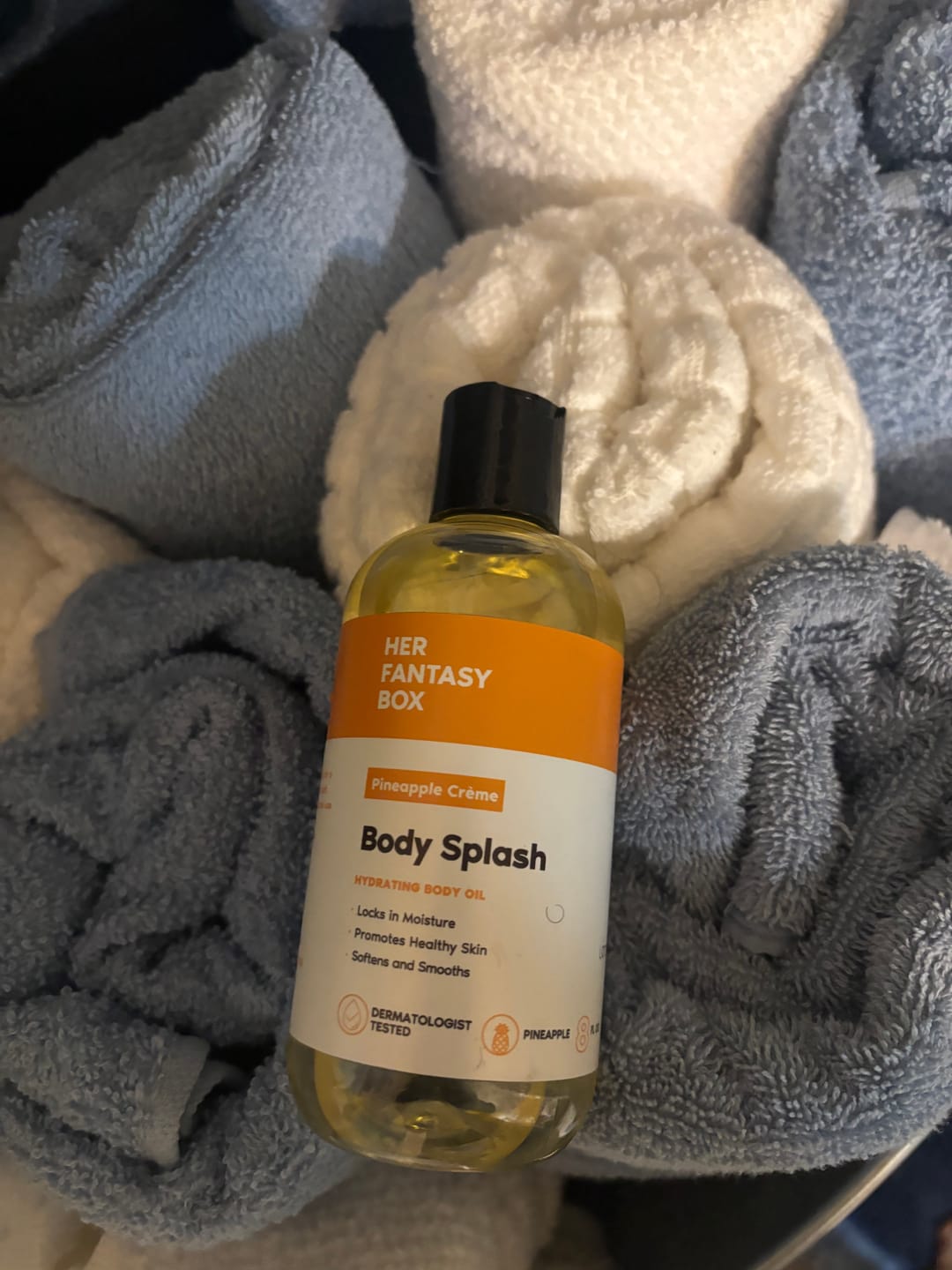 Customer photo review of Body Splash - Skin Smoothing Body Oil  (Pineapple Creme)