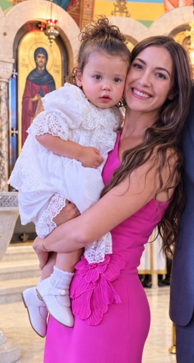 Customer photo review of Katherine Embroidered Linen Dress