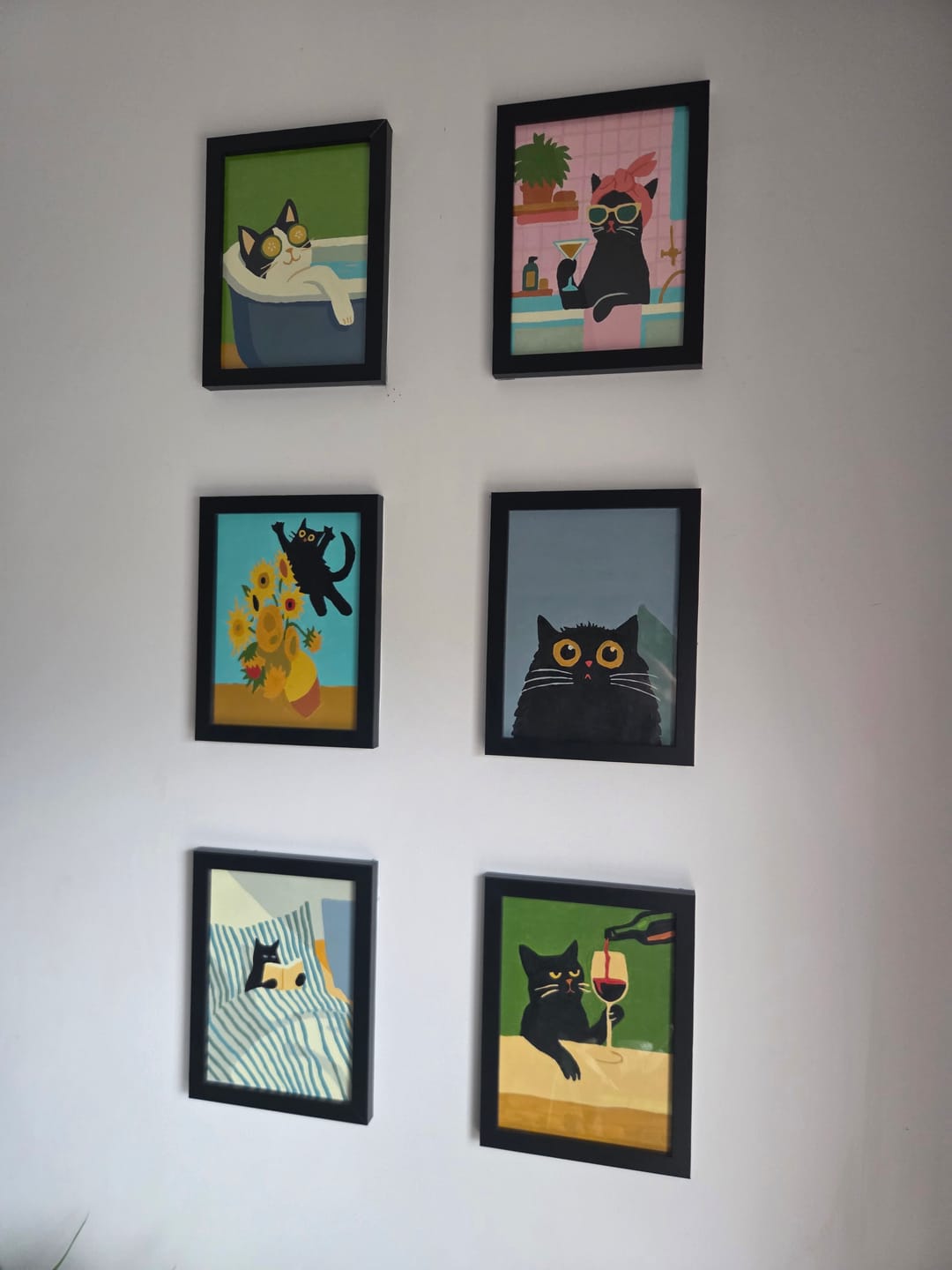 Customer photo review of 6 Mini Paintings - Crazy Cat Set