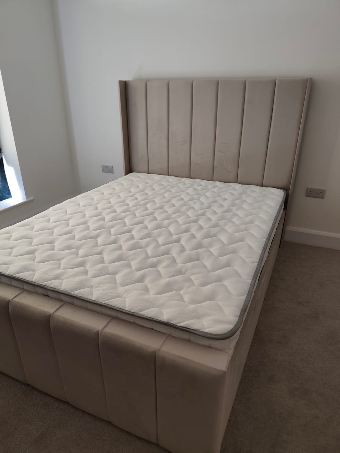 Customer photo review of Blush Cream Panelled Bed with Wings