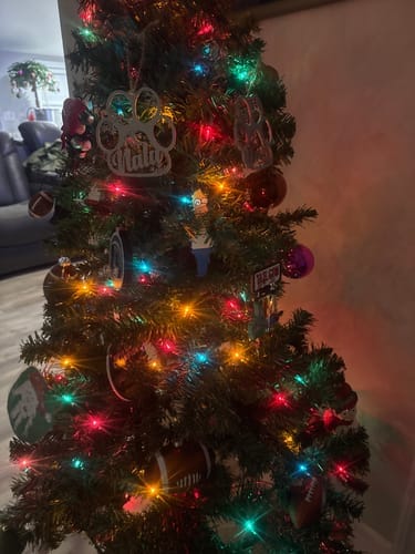 Customer photo review of Homer Hanging Christmas Tree Decoration