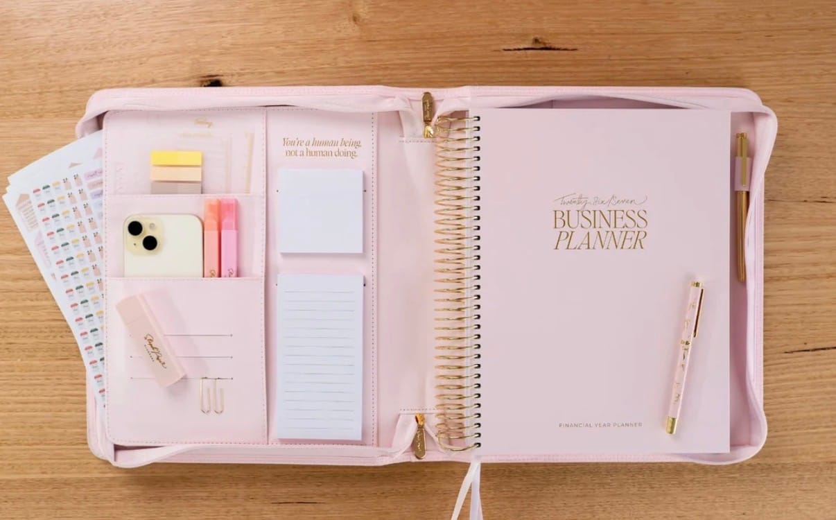 Customer photo review of Luxe Zip-up Planner Folio - Blush - Small