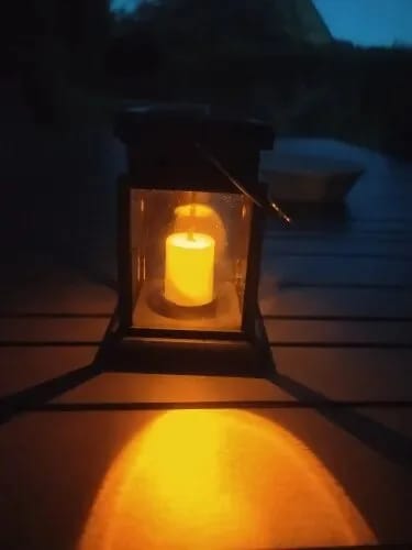 Customer photo review of Solar Lantern, Outdoor Garden Light with Handle, Black, IP65