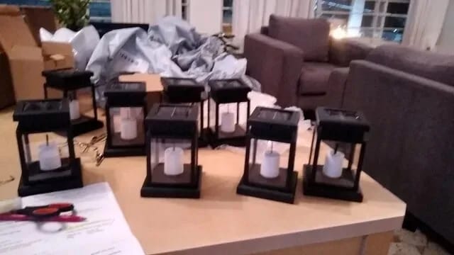 Customer photo review of Solar Lantern, Outdoor Garden Light with Handle, Black, IP65