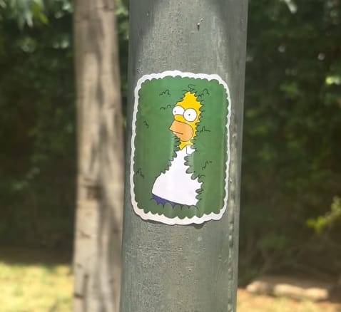 Customer photo review of Homer Bushes Meme Waterproof Sticker