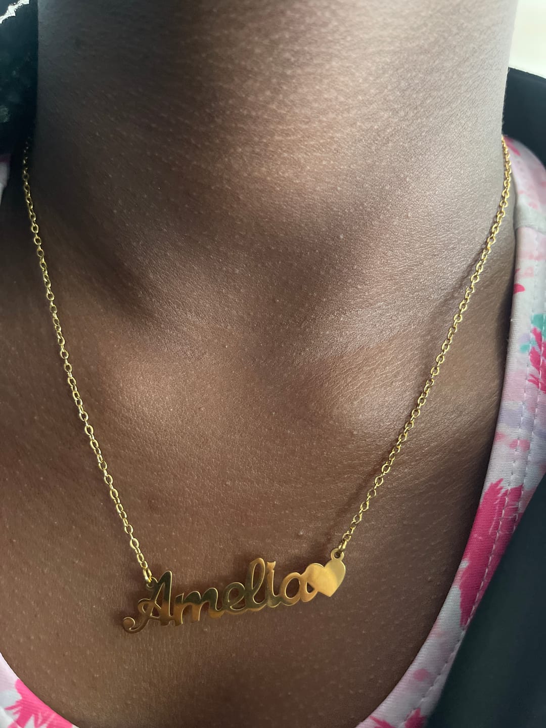 Customer photo review of Name Heart Necklace