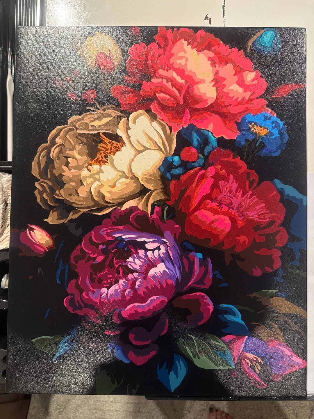 Customer photo review of Midnight Peonies (Board Canvas)