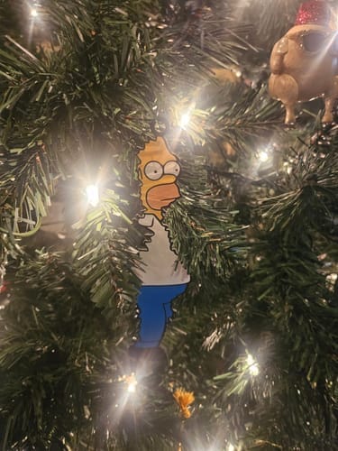 Customer photo review of Homer Hanging Christmas Tree Decoration